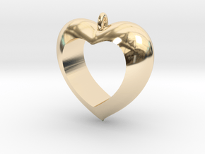 Heart Pendant #4 in 14k Gold Plated Brass