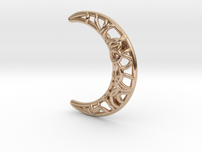 Moon Broach in 14k Rose Gold Plated Brass