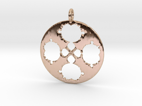 Mandelbrot Clover Pendant in 14k Rose Gold Plated Brass