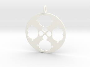 Mandelbrot Clover Pendant in White Processed Versatile Plastic