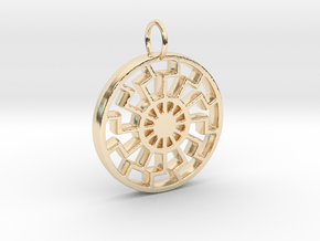 Sun Pendant in 14K Yellow Gold