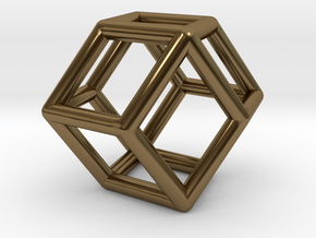 0292 Rhombic Dodecahedron E (a=1cm) #001 in Polished Bronze
