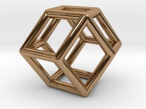 0292 Rhombic Dodecahedron E (a=1cm) #001 in Polished Brass