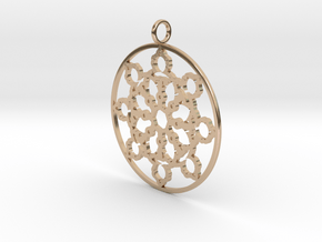 Mandelbrot Web Pendant in 14k Rose Gold Plated Brass