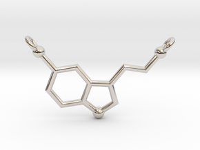 Serotonin Pendant in Rhodium Plated Brass