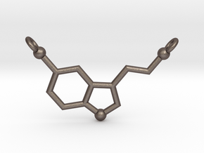 Serotonin Pendant in Polished Bronzed Silver Steel