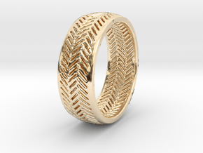 Herringbone Ring in 14K Yellow Gold