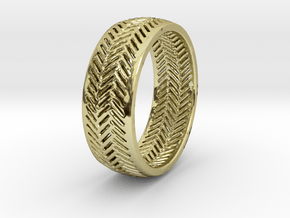 Herringbone Ring in 18k Gold Plated Brass