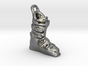 Ski Boot Charm in Fine Detail Polished Silver
