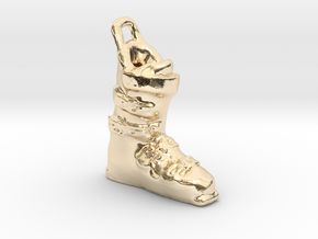 Ski Boot Charm in 14k Gold Plated Brass