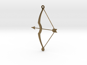 Bow & Arrow Pendant in Polished Bronze
