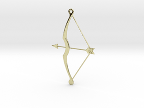 Bow & Arrow Pendant in 18k Gold Plated Brass