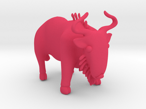 Encouraging Wildebeest in Pink Processed Versatile Plastic