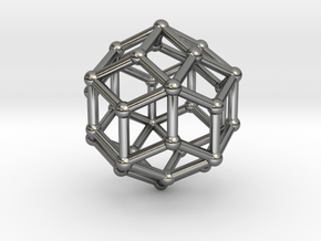 0304 Rhombic Triacontahedron V&E (a=1cm) #002 in Fine Detail Polished Silver