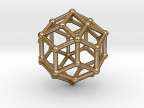 0304 Rhombic Triacontahedron V&E (a=1cm) #002 in Polished Gold Steel