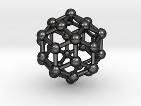 0305 Rhombic Triacontahedron V&E (a=1cm) #003 in Polished and Bronzed Black Steel