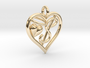 HEART $ in 14k Gold Plated Brass