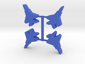 Blue Force, Eagle Fighter Meeple, 4-set in Blue Processed Versatile Plastic