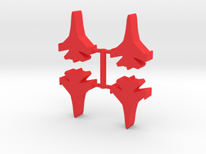 Game Piece, Red Force Flanker Fighter 4-set in Red Processed Versatile Plastic