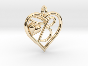 HEART B in 14k Gold Plated Brass