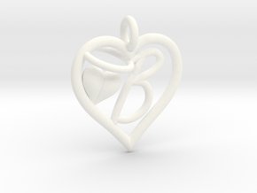HEART B in White Processed Versatile Plastic