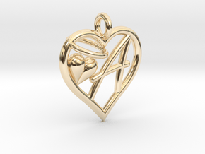HEART A in 14K Yellow Gold