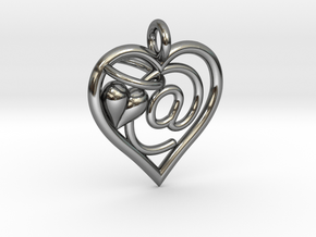 HEART @ in Fine Detail Polished Silver