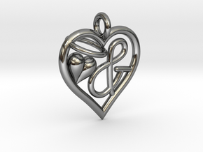 HEART & in Fine Detail Polished Silver