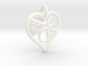 HEART & in White Processed Versatile Plastic
