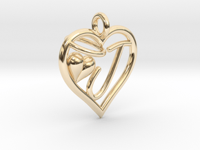 HEART J in 14k Gold Plated Brass