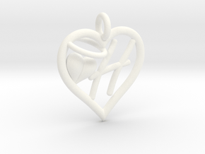 HEART H in White Processed Versatile Plastic