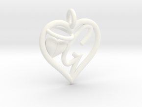 HEART G in White Processed Versatile Plastic