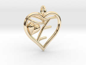 HEART E in 14K Yellow Gold