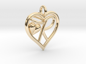 HEART R in 14K Yellow Gold