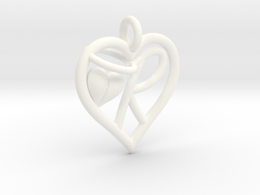 HEART R in White Processed Versatile Plastic