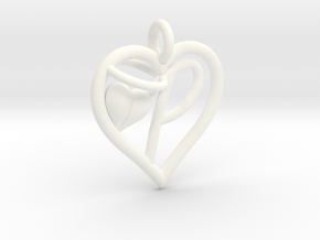 HEART P in White Processed Versatile Plastic