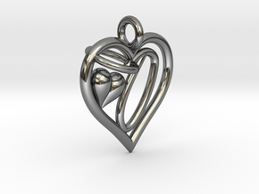 HEART O in Fine Detail Polished Silver