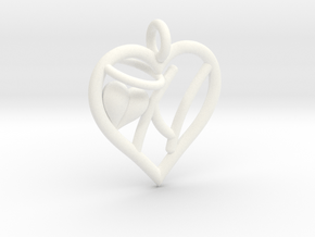 HEART N in White Processed Versatile Plastic