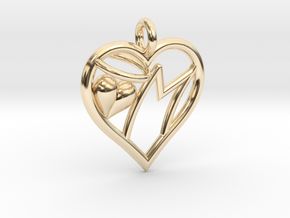 HEART M in 14K Yellow Gold