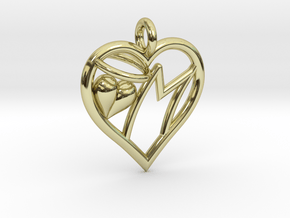 HEART M in 18k Gold Plated Brass