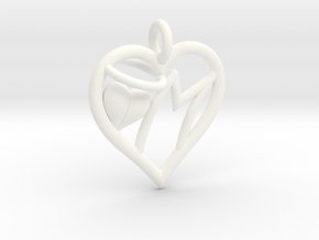 HEART M in White Processed Versatile Plastic