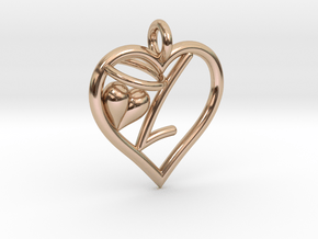 HEART L in 14k Rose Gold Plated Brass