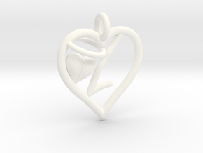 HEART L in White Processed Versatile Plastic