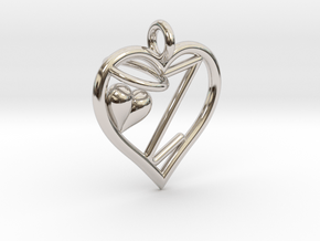 HEART Z in Rhodium Plated Brass