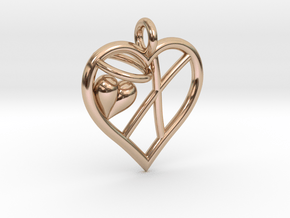 HEART X in 14k Rose Gold Plated Brass