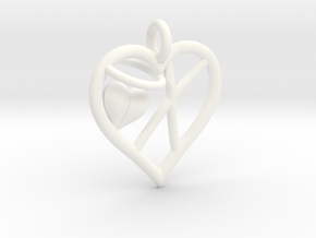 HEART X in White Processed Versatile Plastic