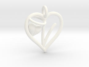 HEART V in White Processed Versatile Plastic