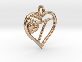 HEART T in 14k Rose Gold Plated Brass
