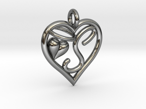 HEART S in Fine Detail Polished Silver