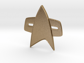Star Trek Voyager/Deep Space Nine Combadge in Polished Gold Steel